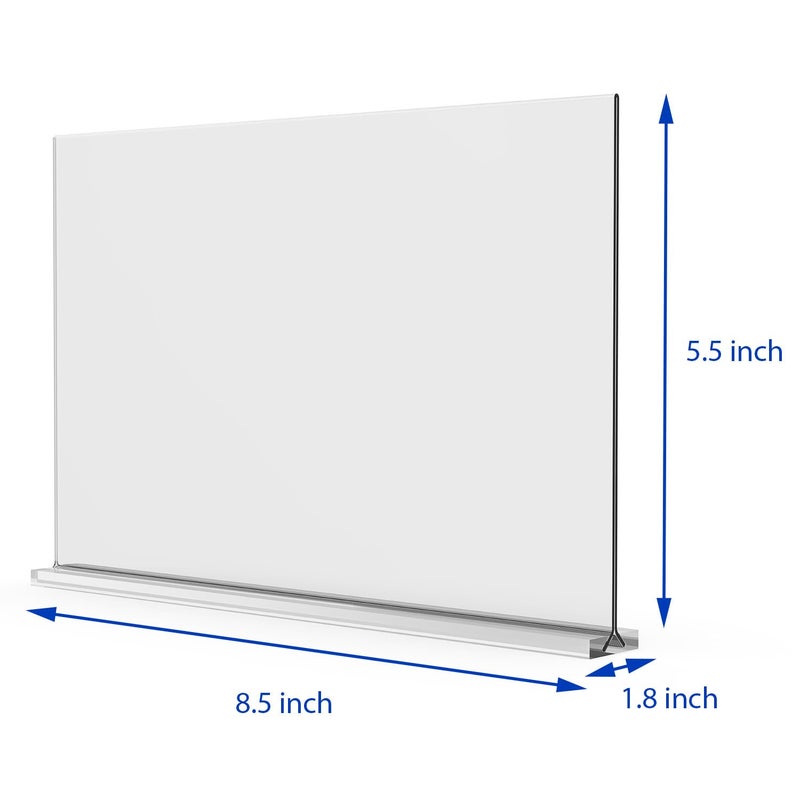 newnewshow Acrylic Sign Holder 8.5x5.5 Inch 3 Pack Horizontal T Shape Double-Sided Desktop Display Holder. (Optional 8.5x11 8.5x5.5 5x7 Horizontal and Vertical) - Image 2